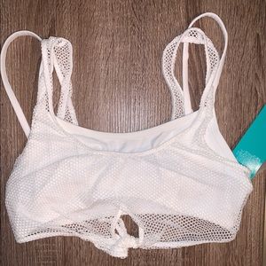 Lined mesh/net swim top